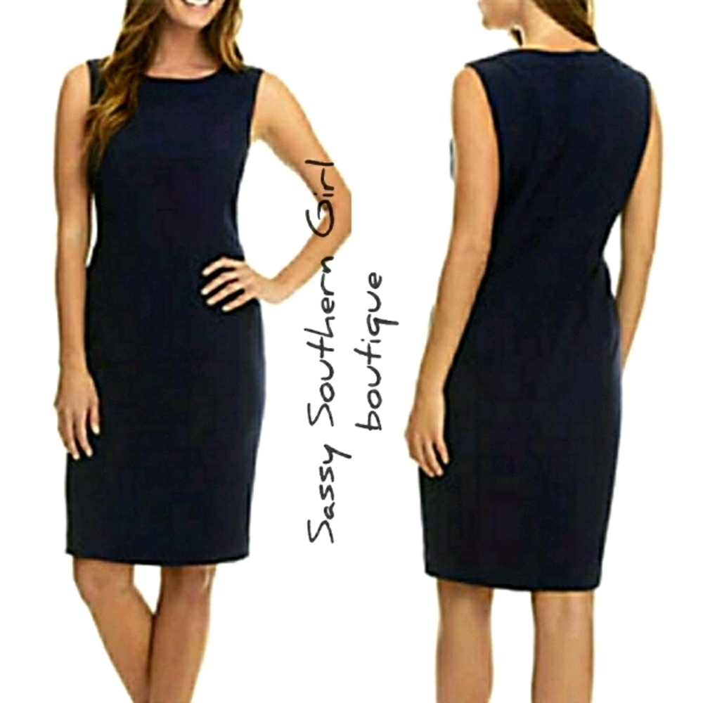 🆕⭐ Classic navy blue sheath dress